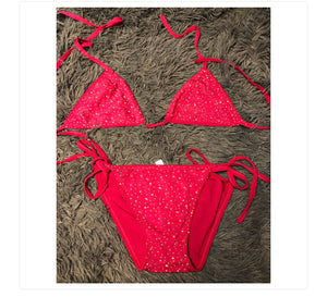 Pink rhinestone bikini