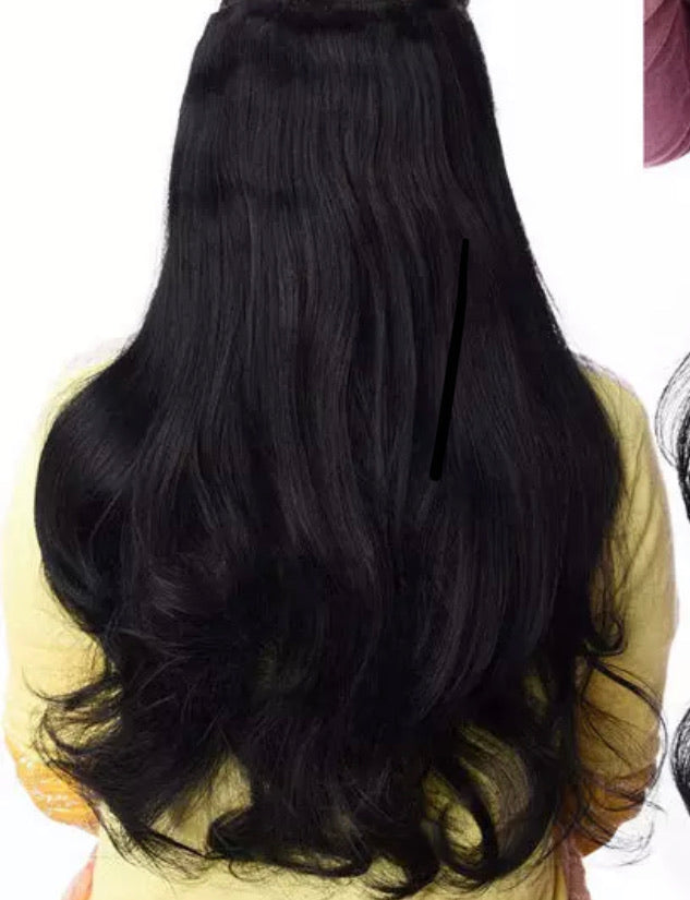 Jet black hair extensions