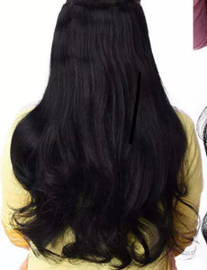 Jet black hair extensions